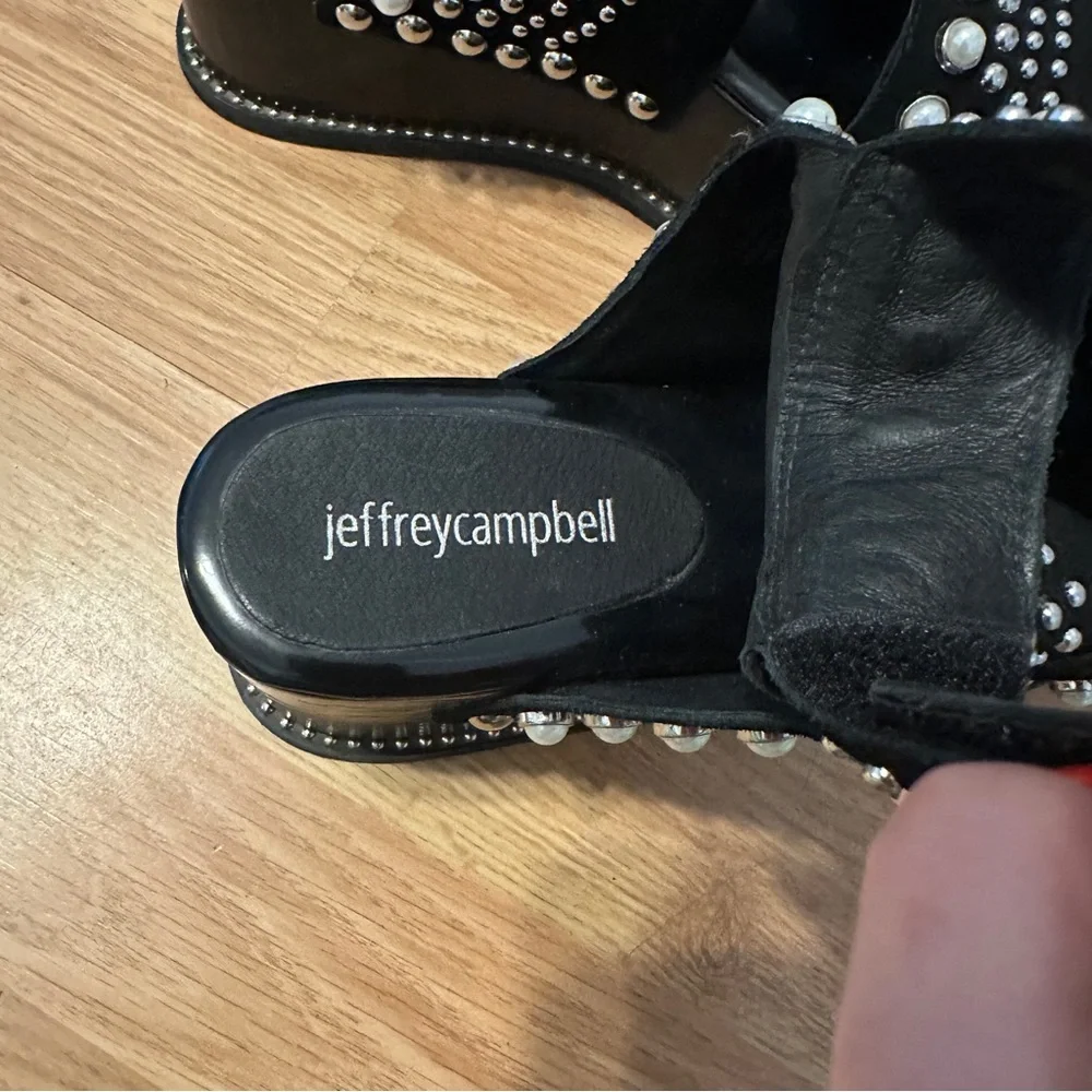 Jeffrey Campbell Palmira Embellished Platform Sandal In Black Combo Size 8